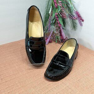 Cole Haan Monochrome Black Patent Leather Penny Loafers D26124, Size: 8 1/2 B